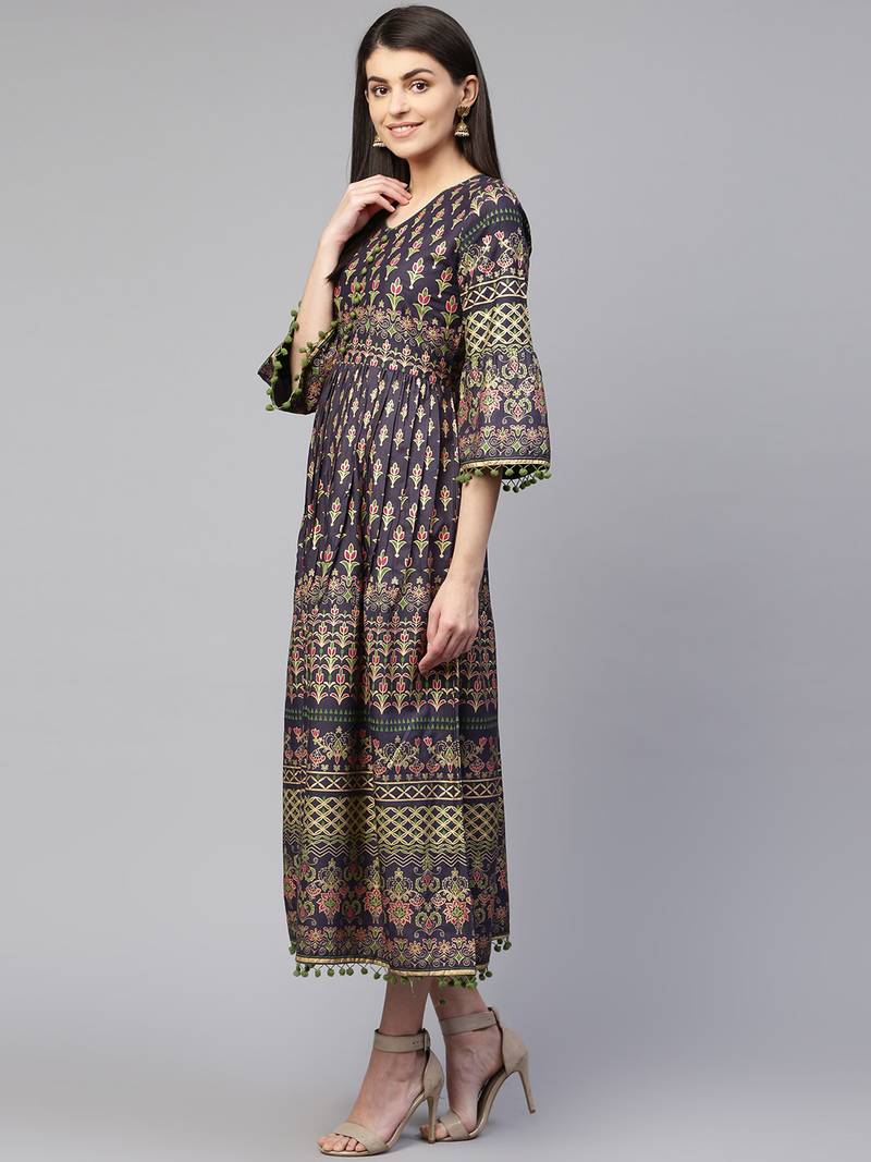 Grey printed cotton maxidresses Rangmayee 3271141