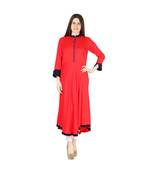 red printed rayon kurti