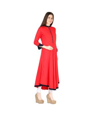 red printed rayon kurti 2