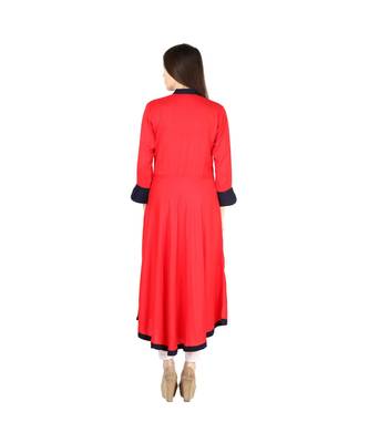 red printed rayon kurti 4