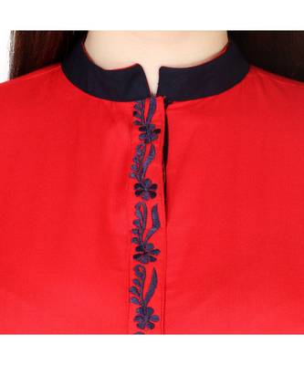 red printed rayon kurti 5