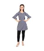blue printed rayon kurti
