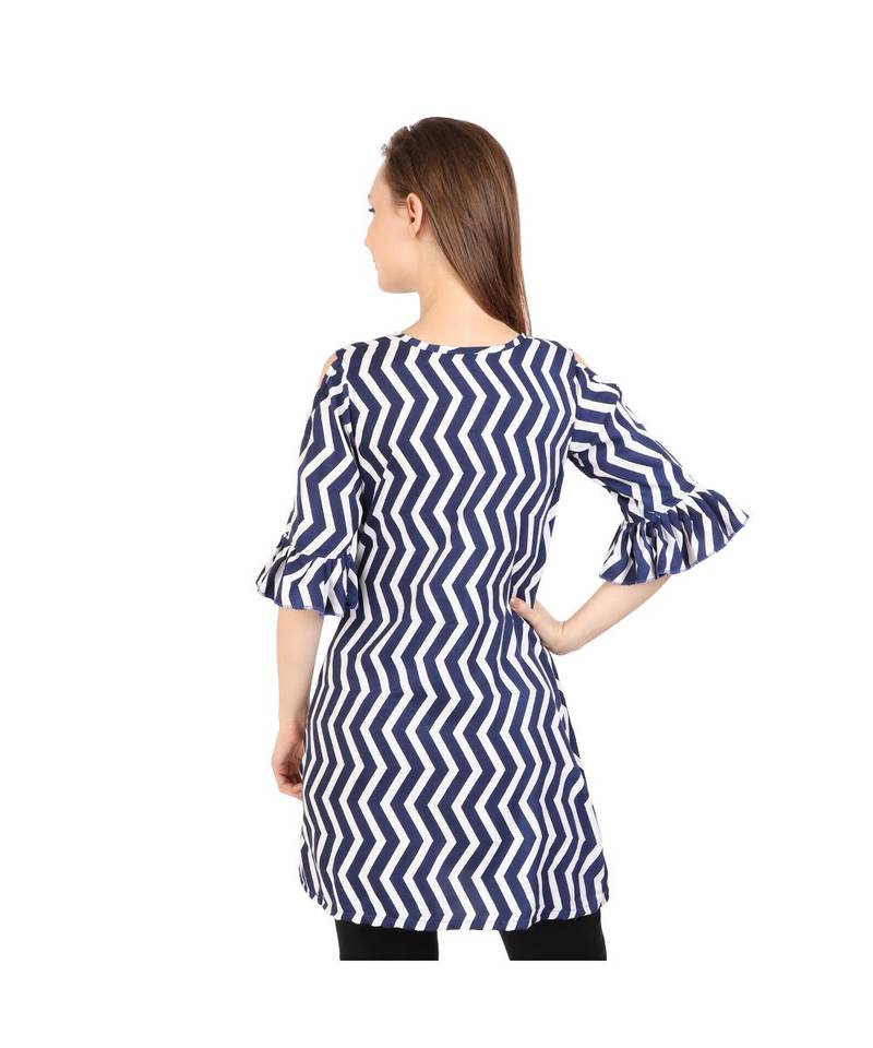 blue printed rayon kurti