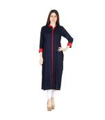 blue printed rayon kurti