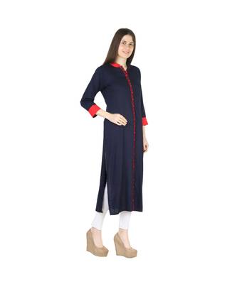 blue printed rayon kurti 2