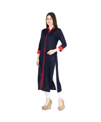 blue printed rayon kurti 3