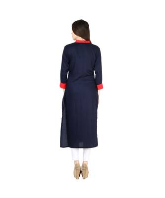blue printed rayon kurti 4
