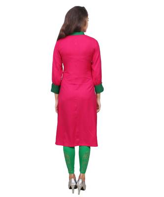 magenta printed rayon kurti 5
