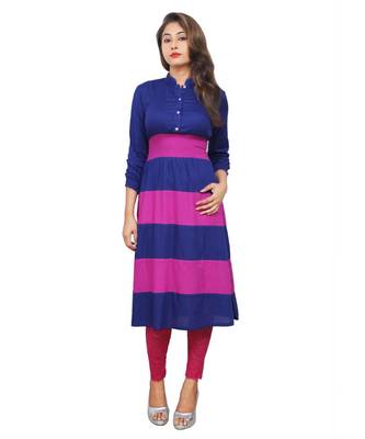 blue printed rayon kurti 1
