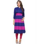 blue printed rayon kurti