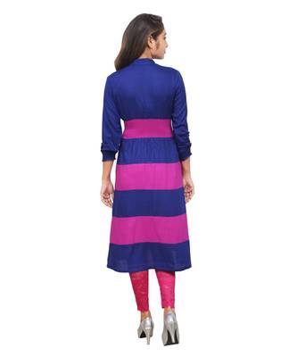 blue printed rayon kurti 4