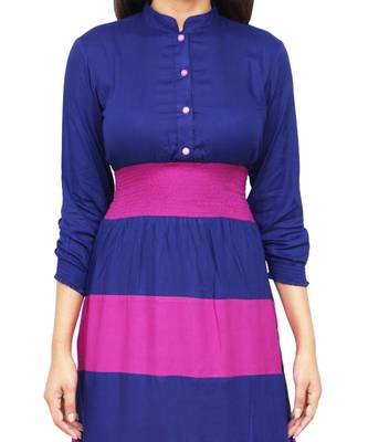 blue printed rayon kurti 5