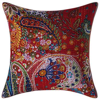 Texstylers 100% Cotton 16x16 Inches Assorted kantha work Embroidery Cushion cover(Pack of 5) 2