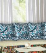 Texstylers 100% Cotton 16x16 Inches Assorted kantha work Embroidery Cushion cover(Pack of 5)