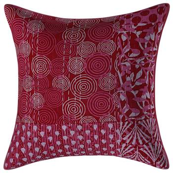 Texstylers 100% Cotton 16x16 Inches Assorted kantha work Embroidery Cushion cover(Pack of 5) 1