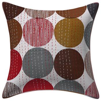 Texstylers 100% Cotton 16x16 Inches Assorted kantha work Embroidery Cushion cover(Pack of 5) 2