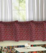 Texstylers 100% Cotton 16x16 Inches Assorted kantha work Embroidery Cushion cover(Pack of 5)