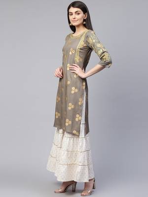Grey embroidered cotton ethnic-kurtis 3