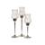 Clear diamond cut glass and metal tall candle holder
