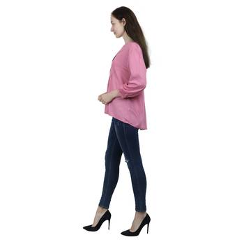 Pink plain viscose rayon cotton-tops 2