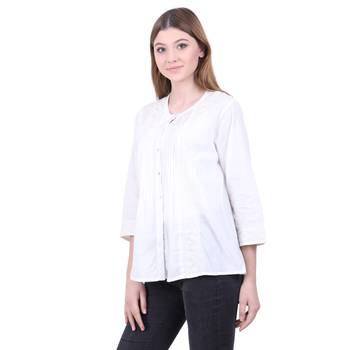 Off-white embroidered blended cotton cotton-tops 2