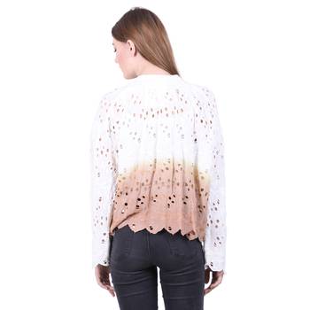 White embroidered blended cotton cotton-tops 4