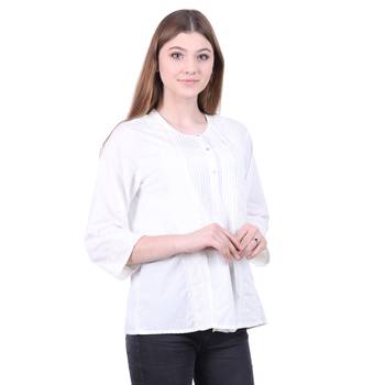 Off-white embroidered blended cotton cotton-tops 3