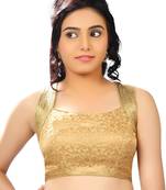 New Gold Color Brocade Fabric Blouse Materials