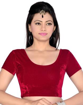 Latest Maroon Color Velvet Fabric Blouse Materials 1