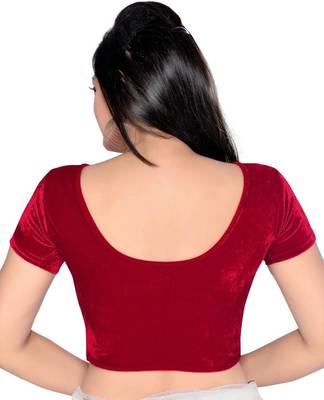 Latest Maroon Color Velvet Fabric Blouse Materials 2