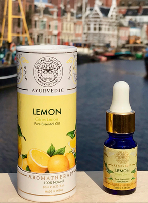 Divine Aroma Lemon Essential Oil | 100% Pure & Natural | For Skin, Hair, Refreshing, Air-Purifying, Insects Bites | 10ml 2