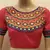 Pink embroidered chanderi silk blouse