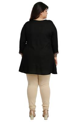 Black woven rayon short-kurtis 2