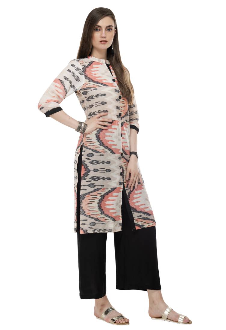 Rishaga Multicolor printed cotton multicolor-kurtis