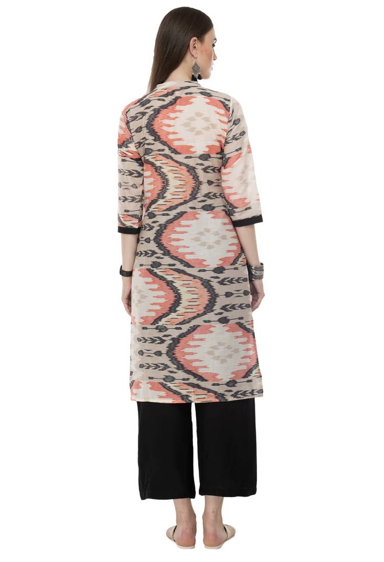 Rishaga Multicolor printed cotton multicolor-kurtis