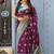 Purple woven banarasi silk saree with blouse