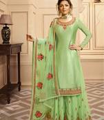 Light-green embroidered georgette salwar