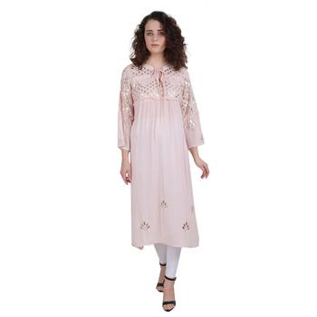 Pink embroidered rayon ethnic-kurtis 1