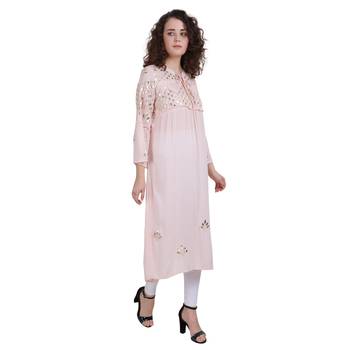 Pink embroidered rayon ethnic-kurtis 2