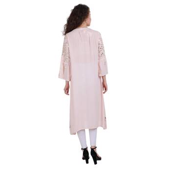 Pink embroidered rayon ethnic-kurtis 4