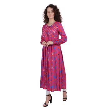 Rani-pink embroidered rayon ethnic-kurtis 3