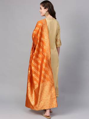 Pinksky Beige woven viscose kurtas-and-kurtis 2