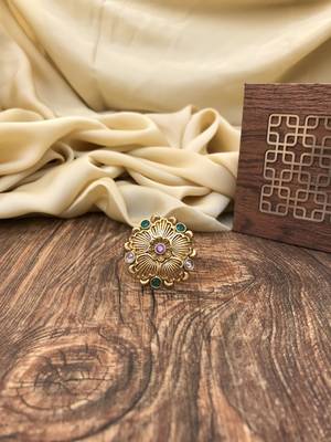 Multicolour Traditional Big Flower Ring 2