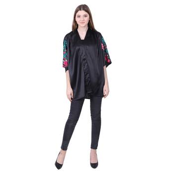 Black embroidered satin party-tops 1