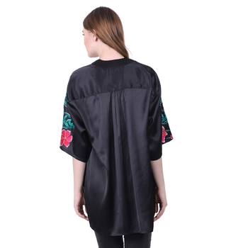 Black embroidered satin party-tops 4