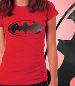 BatWomen Girls Foil Tshirt at Offer, Womens Black Special Effect T-shirt