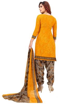 Multicolor Printed Crepe Unstitched Salwar With Dupatta 2