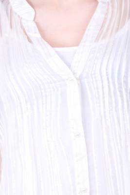 White embroidered viscose rayon long-tops
 5
