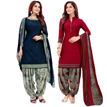 Blue printed crepe salwar 1