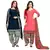 Blue printed crepe salwar